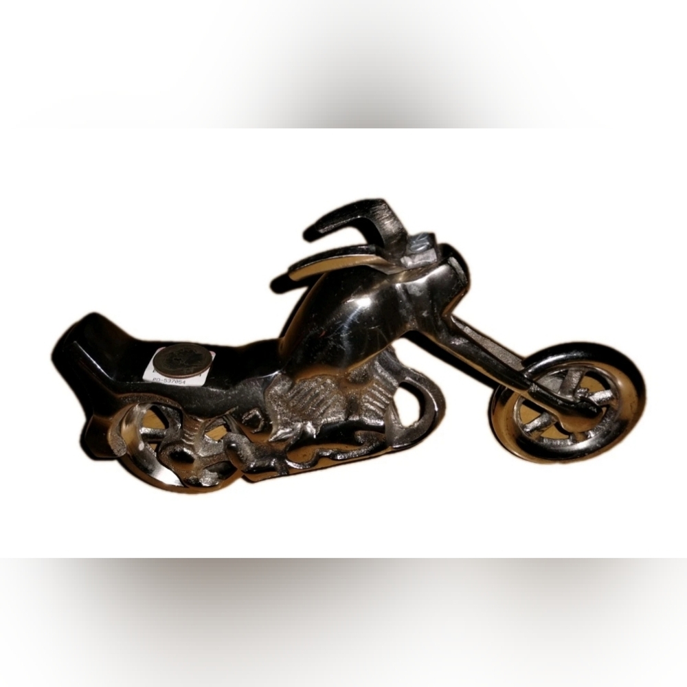 Chrome Motorcycle Desk Display/Paper Weight with Kickstand. Made In India.